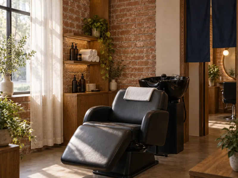 The head spa chair by the window