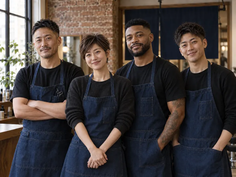 The four ICHI stylists together in the salon